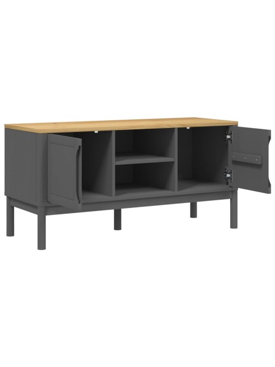 Tv stolek floro šedý 114 x 43 x 55 cm masivní borové dřevo