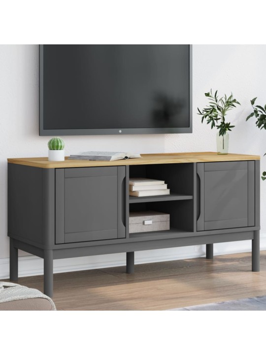 Tv stolek floro šedý 114 x 43 x 55 cm masivní borové dřevo