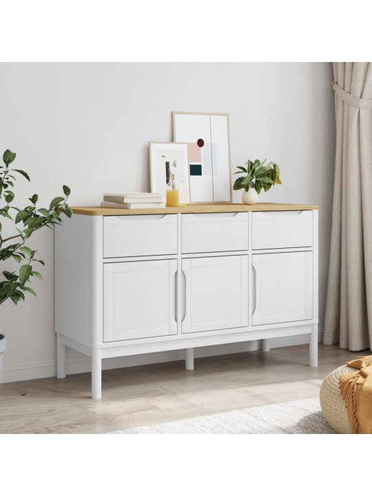 Příborník FLORO bílý 114 x 43 x 74 cm masivní borovice
