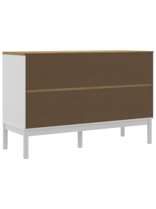 Příborník FLORO bílý 114 x 43 x 74 cm masivní borovice