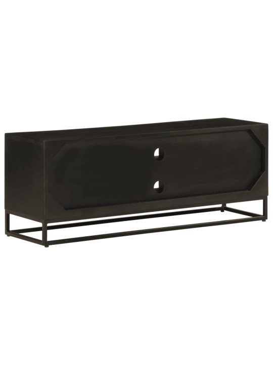 Tv skříňka černá 110 x 30 x 40 cm masivní mangovník a železo
