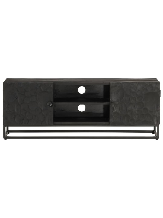 Tv skříňka černá 110 x 30 x 40 cm masivní mangovník a železo