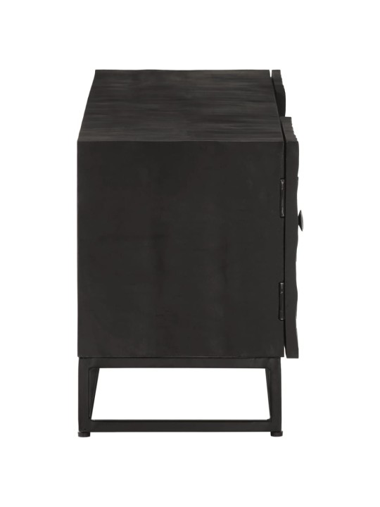 Tv skříňka černá 110 x 30 x 40 cm masivní mangovník a železo