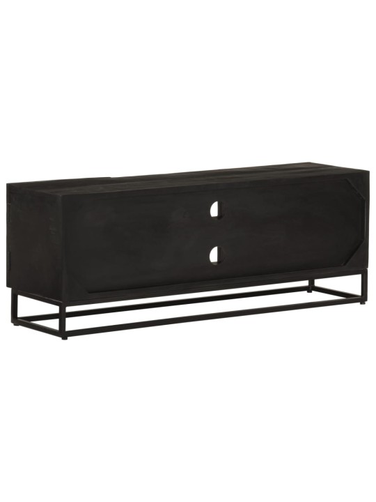 Tv skříňka černá 110 x 30 x 40 cm masivní mangovník a železo