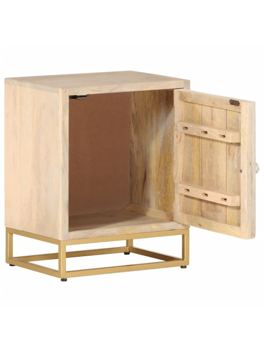 Noční stolek 40x30x50 cm masivní mangovníkové dřevo a železo