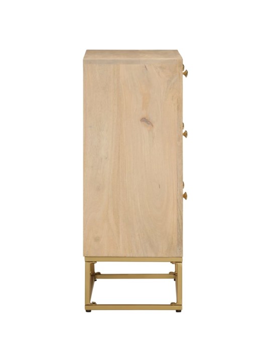 Komoda se zásuvkami 55 x 30 x 76 cm masivní mangovník a železo