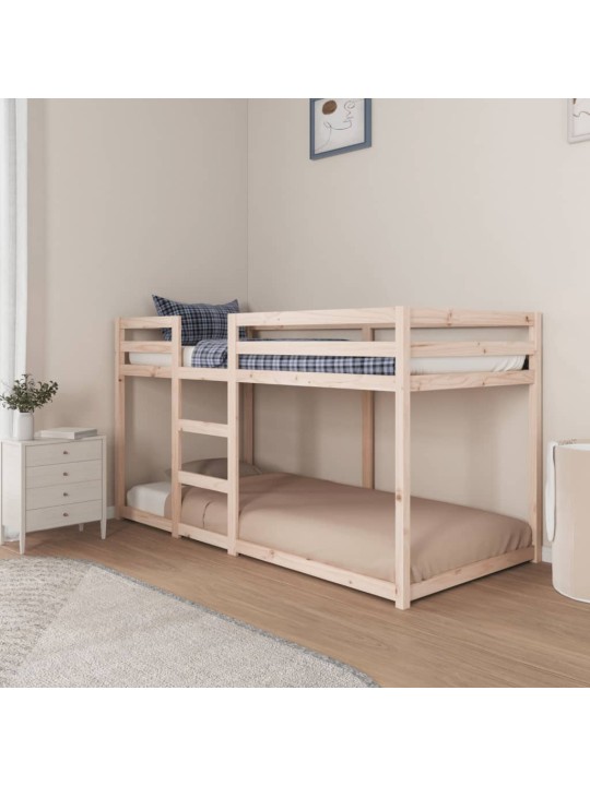 Patrová postel bez matrace 90 x 200 cm masivní borové dřevo