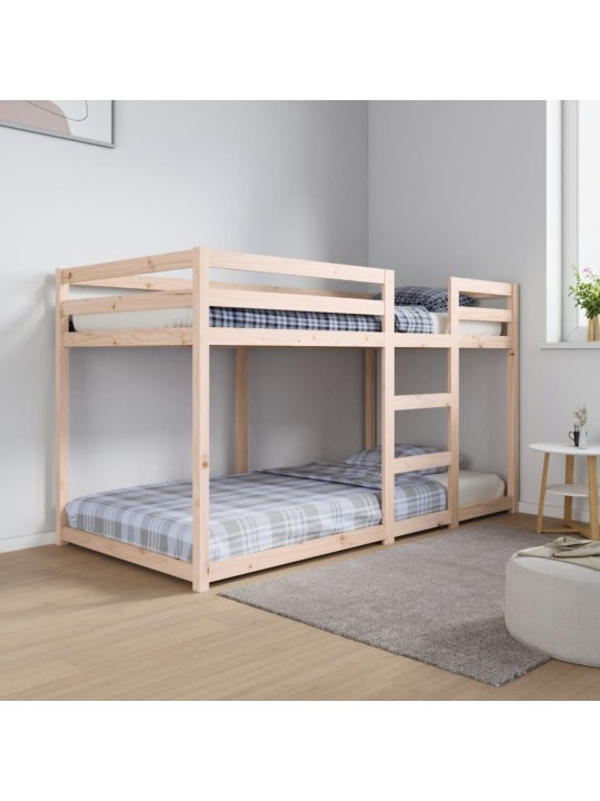 Patrová postel bez matrace 90 x 190 cm masivní borové dřevo