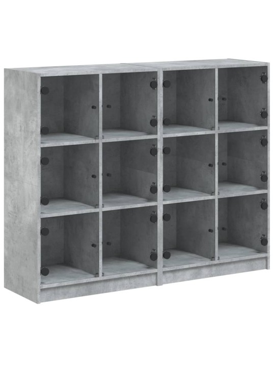 Knihovna s dvířky betonově šedá 136x37x109 cm kompozitní dřevo