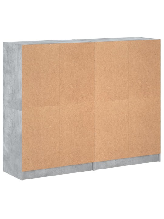 Knihovna s dvířky betonově šedá 136x37x109 cm kompozitní dřevo
