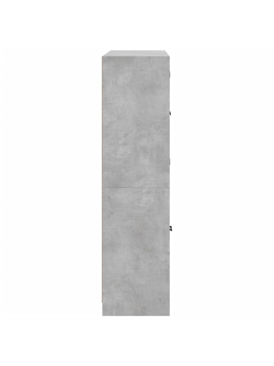 Knihovna s dvířky betonově šedá 136x37x142 cm kompozitní dřevo