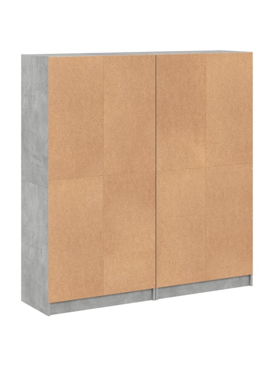 Knihovna s dvířky betonově šedá 136x37x142 cm kompozitní dřevo