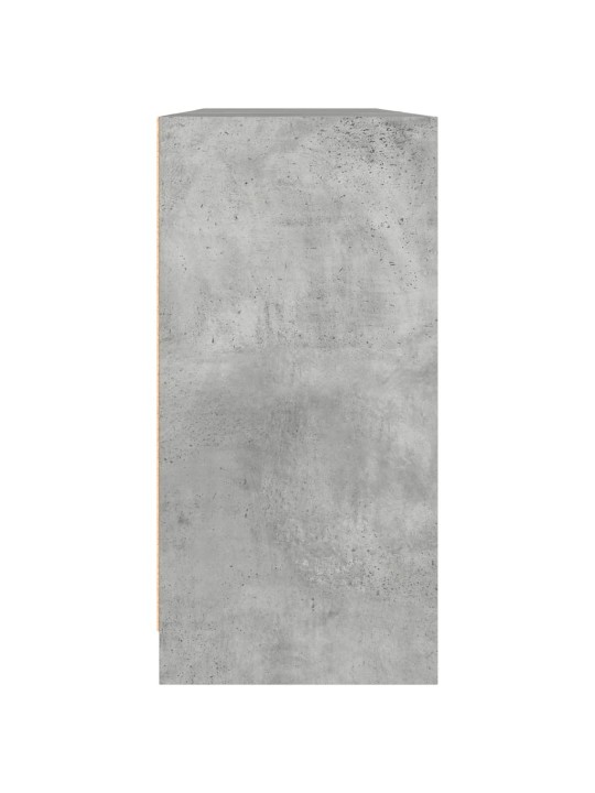 Knihovna s dvířky betonově šedá 204x37x75 cm kompozitní dřevo