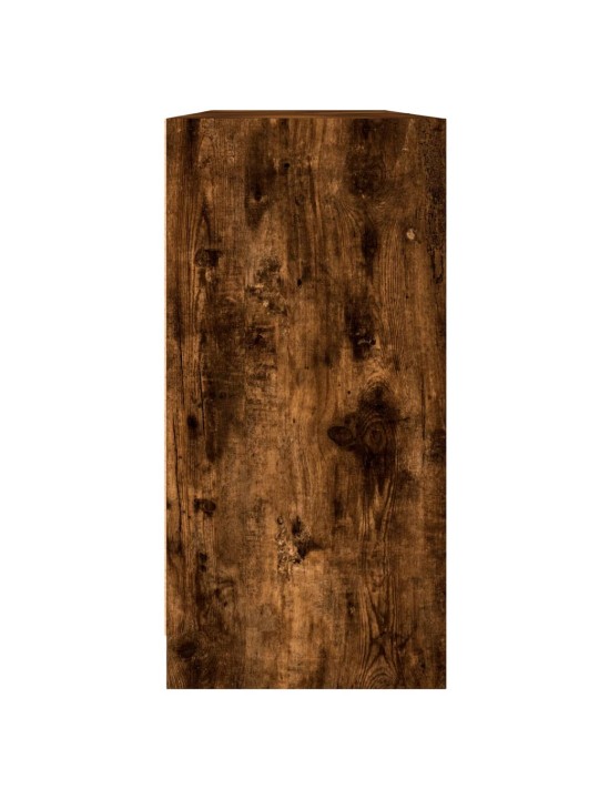 Knihovna s dvířky kouřový dub 204 x 37 x 75 cm kompozitní dřevo