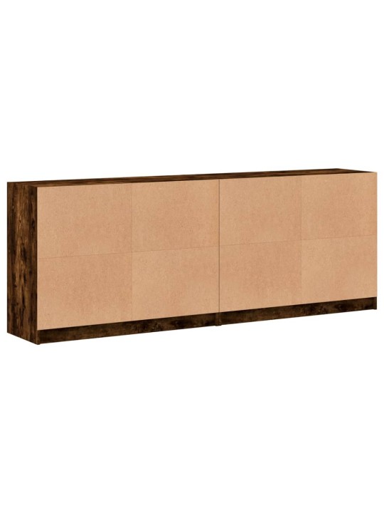 Knihovna s dvířky kouřový dub 204 x 37 x 75 cm kompozitní dřevo