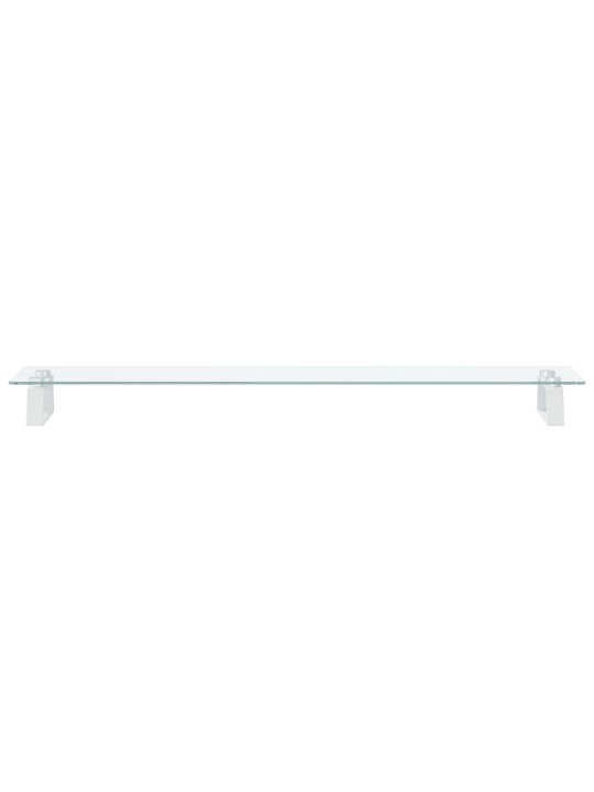 Stojan na monitor bílý 100 x 20 x 8 cm tvrzené sklo a kov