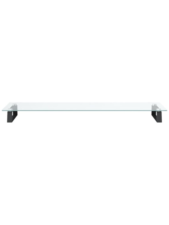 Stojan na monitor černý 100 x 35 x 8 cm tvrzené sklo a kov