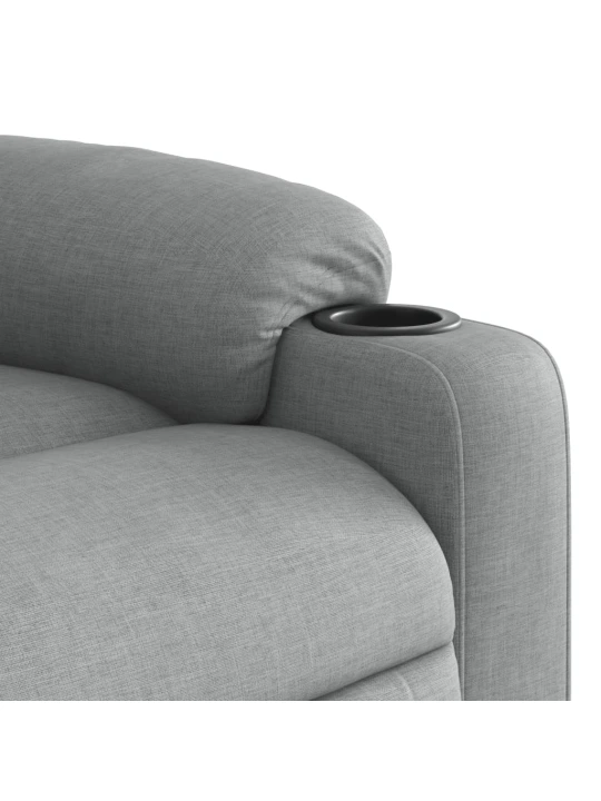 Elektrické polohovací křeslo světle šedé textil