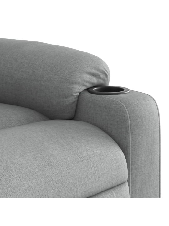 Zvedací polohovací křeslo světle šedé textil