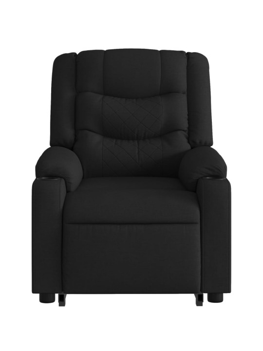 Zvedací polohovací křeslo černé textil