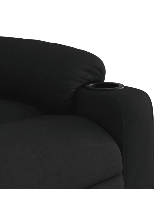 Zvedací polohovací křeslo černé textil