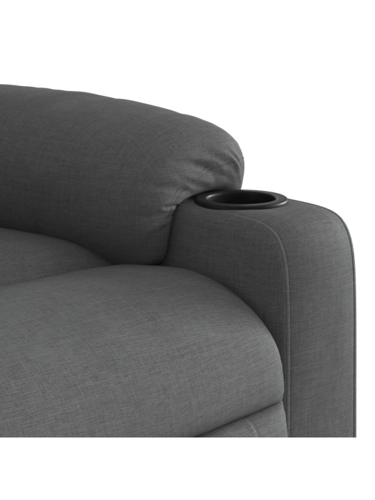 Zvedací masážní polohovací křeslo tmavě šedé textil