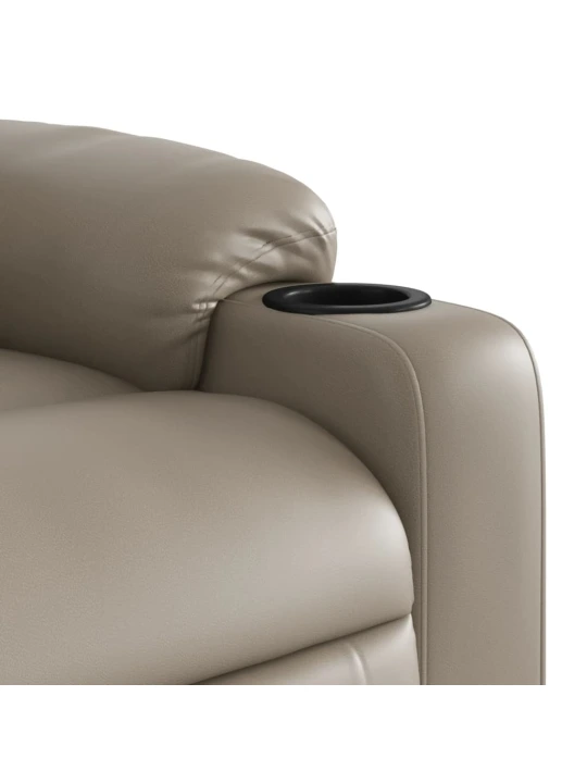 Elektrické polohovací křeslo cappuccino umělá kůže