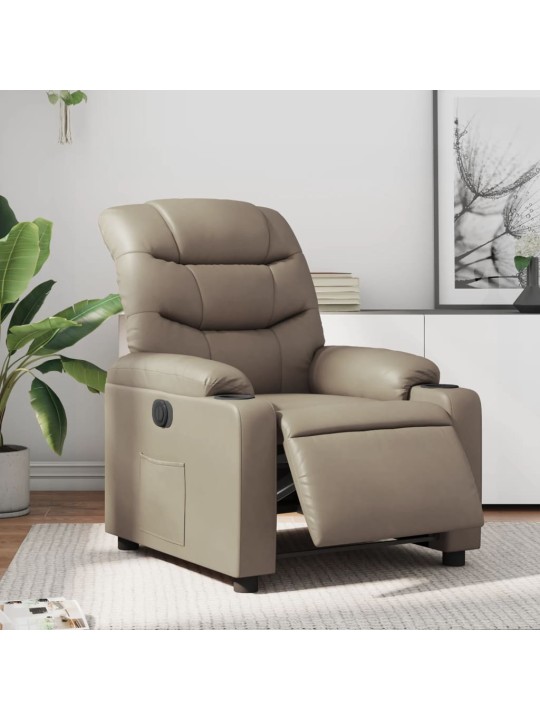 Elektrické polohovací křeslo cappuccino umělá kůže