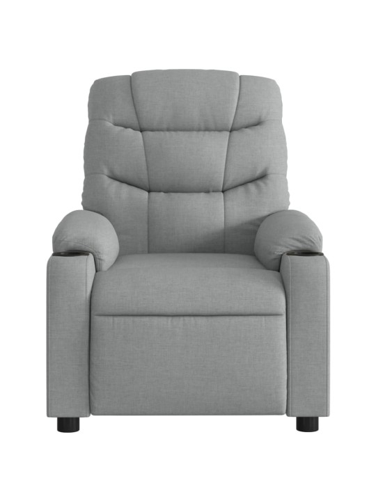 Elektrické polohovací křeslo světle šedé textil