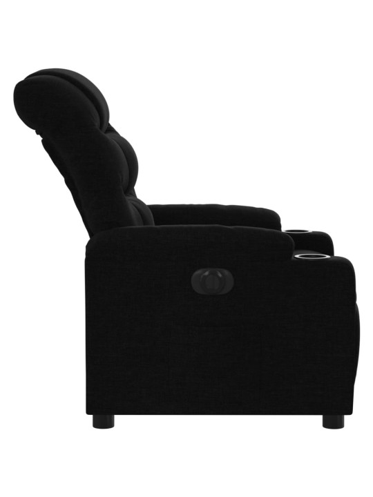 Elektrické polohovací křeslo černé textil