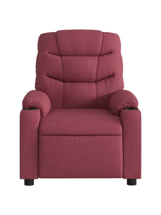 Elektrické polohovací křeslo vínové textil