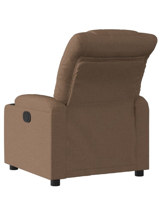 Elektrické polohovací křeslo hnědé textil
