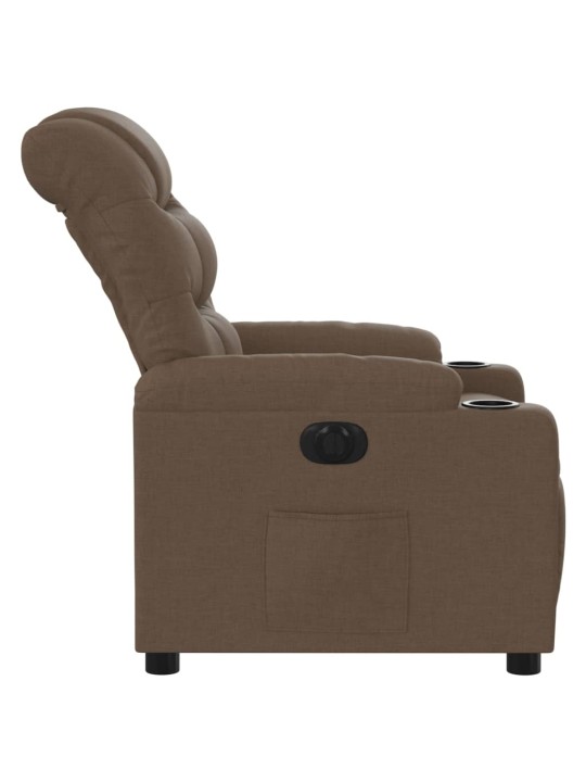 Elektrické polohovací křeslo hnědé textil
