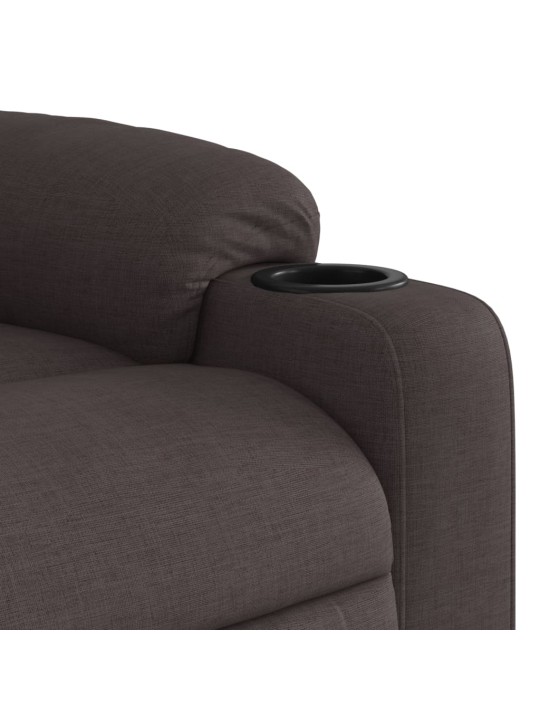 Elektrické polohovací křeslo tmavě hnědé textil