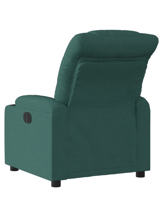 Elektrické polohovací křeslo tmavě zelené textil