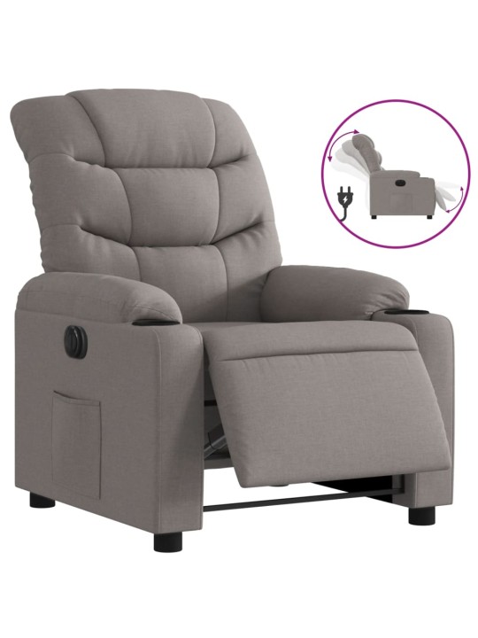 Elektrické polohovací křeslo taupe textil