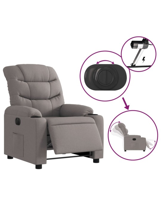 Elektrické polohovací křeslo taupe textil