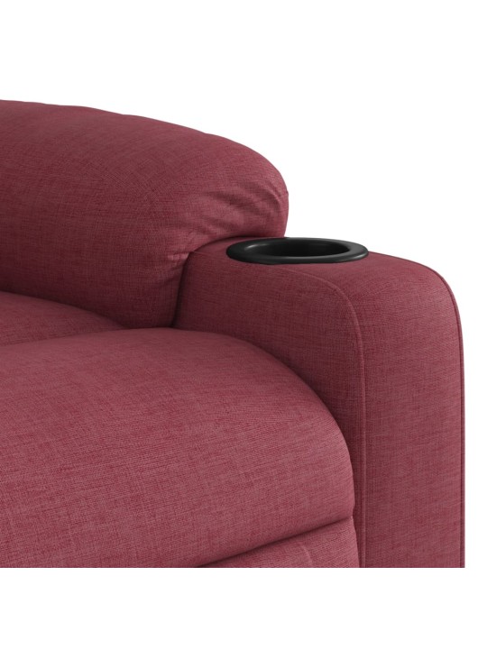 Elektrické masážní polohovací křeslo vínové textil
