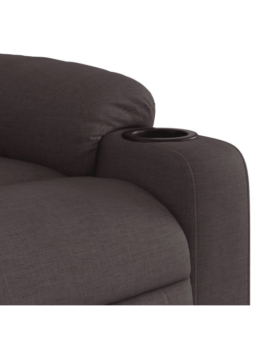Elektrické masážní polohovací křeslo tmavě hnědé textil