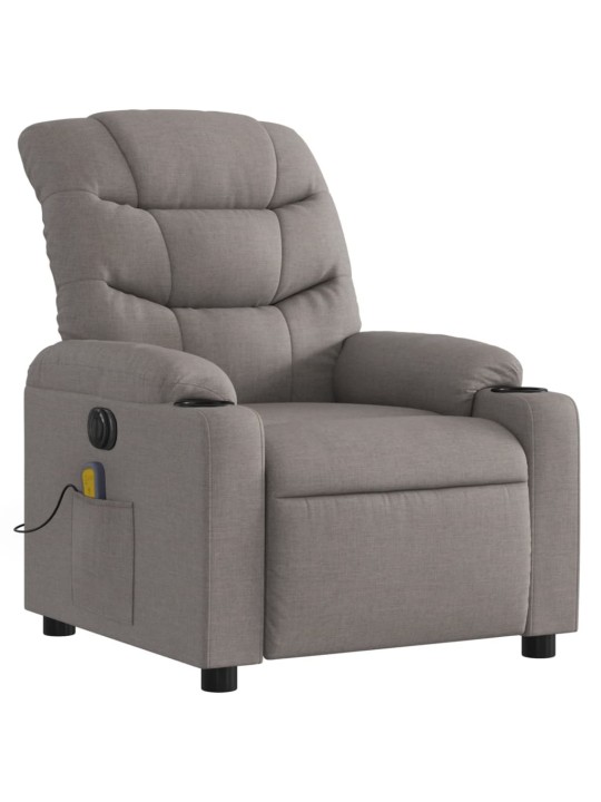 Elektrické masážní polohovací křeslo taupe textil