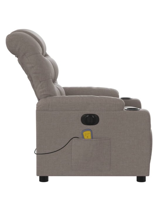 Elektrické masážní polohovací křeslo taupe textil
