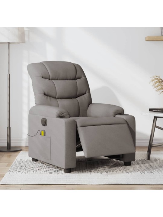 Elektrické masážní polohovací křeslo taupe textil