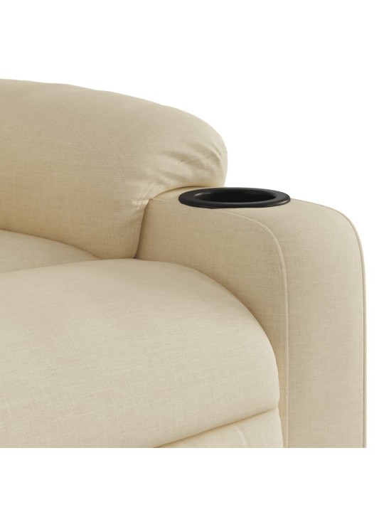 Elektrické masážní polohovací křeslo krémové textil