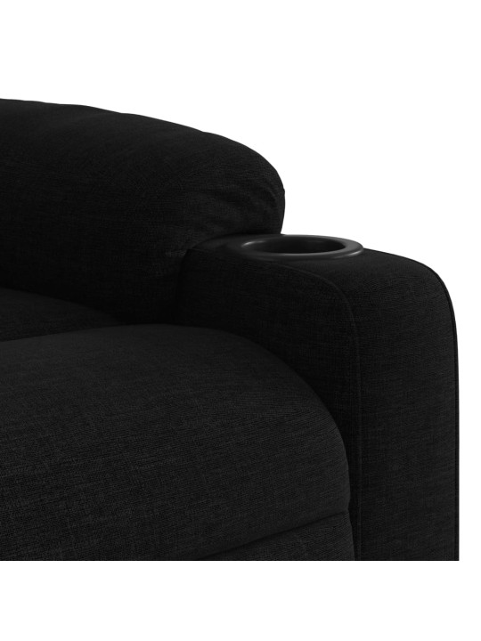 Zvedací polohovací křeslo černé textil