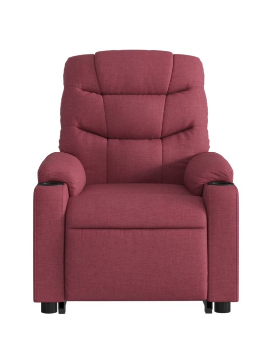 Zvedací polohovací křeslo vínové textil