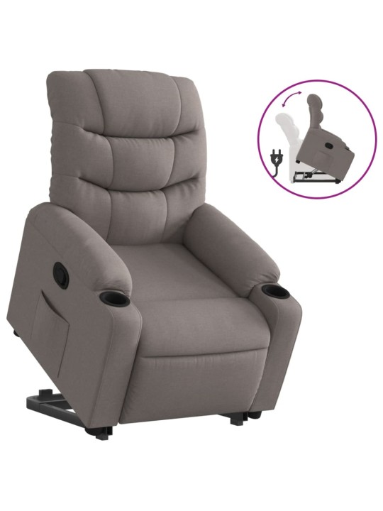 Zvedací polohovací křeslo taupe textil