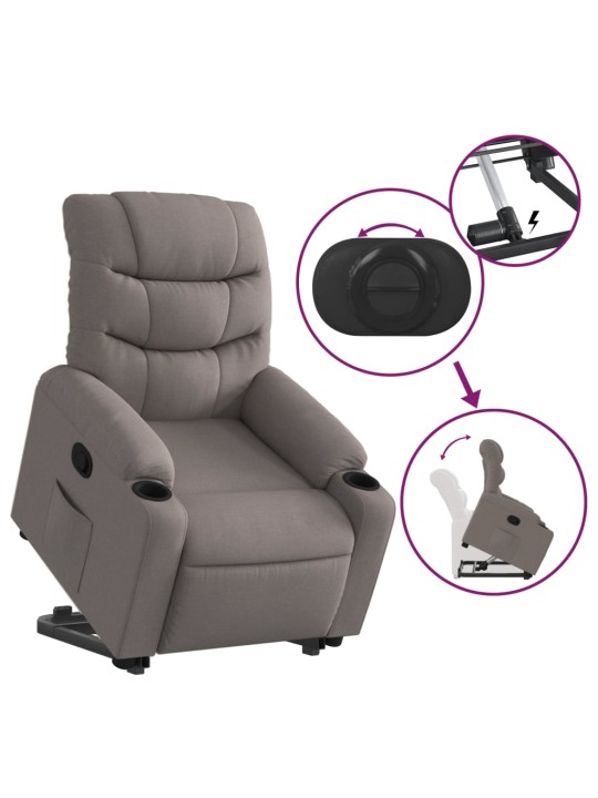 Zvedací polohovací křeslo taupe textil