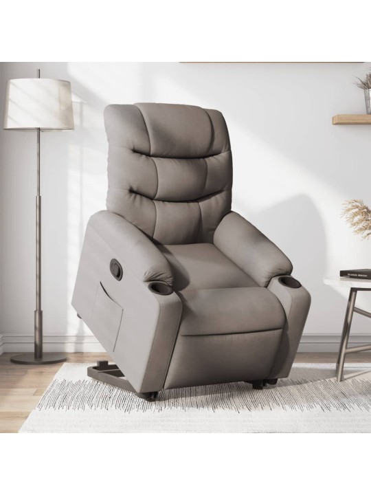 Zvedací polohovací křeslo taupe textil
