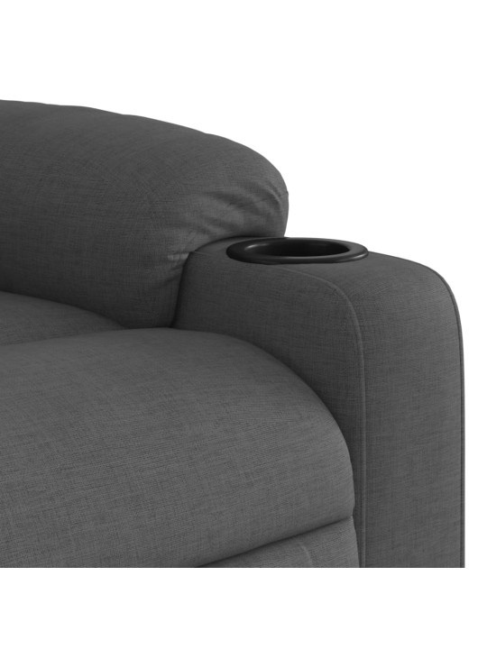 Zvedací masážní polohovací křeslo tmavě šedé textil