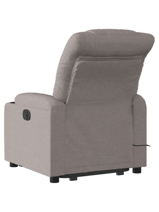 Zvedací masážní polohovací křeslo taupe textil